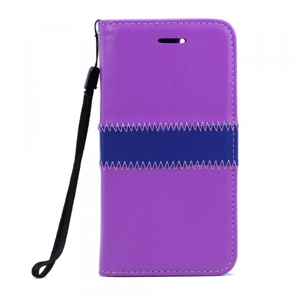 Wholesale iPhone 7 Magnetic Flip Leather Wallet Case (Purple)